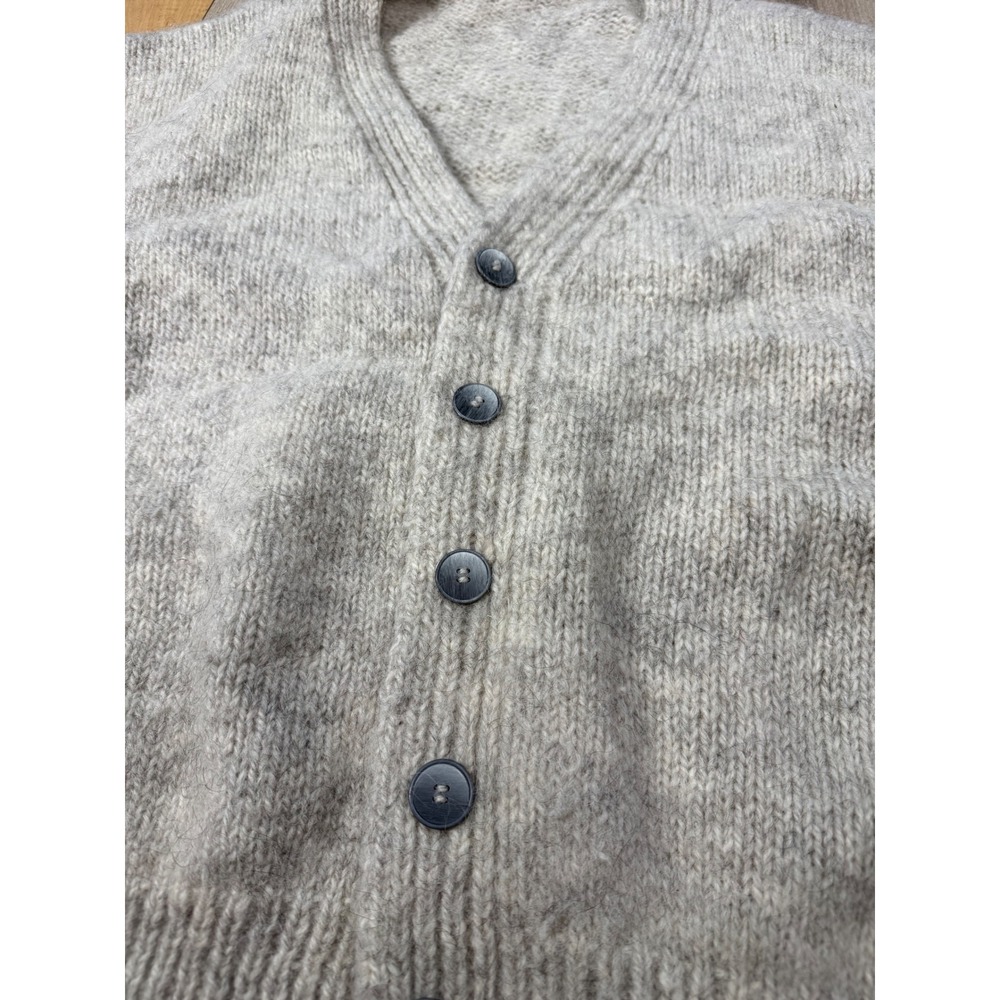 Aika Cardigan Sweater Womens OS Grey Excellent Hand Knitted in Scotland Wool - Picture 2 of 6